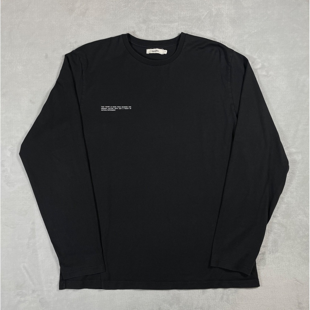 Pangaia Long Sleeve T Shirt Men Large Black Organic Cotton Seaweed Minimal